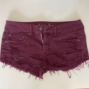 American eagle eggplant jean shorts